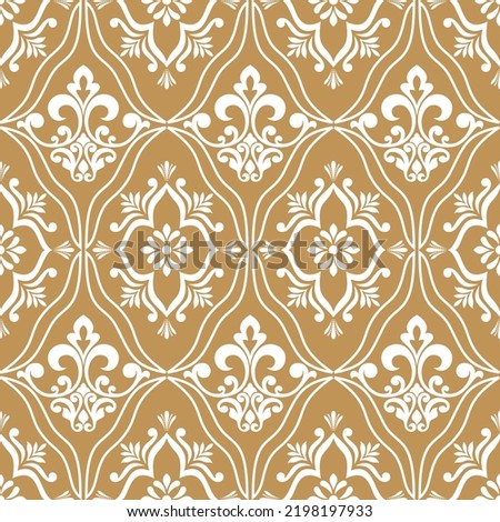 Seamless damask patterns for ornament, wallpaper, packaging, vector background