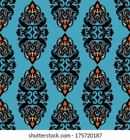 Seamless damask vector pattern ethnic tiles