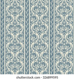 seamless damask wallpaper in blue and beige
