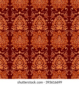 Seamless Damask wallpaper. colorful vector background