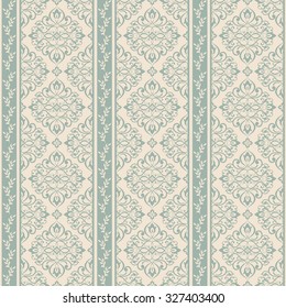 seamless damask wallpaper in green and beige
