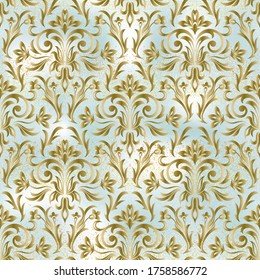 Seamless Damask Wallpaper. Seamless oriental pattern. Classic vintage background