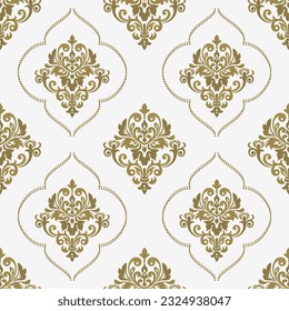 Papel tapiz de Damask sin inconveniente. Patrón oriental sin foco. Fondo clásico vintage. Motivo turco, indio, islam, árabe.