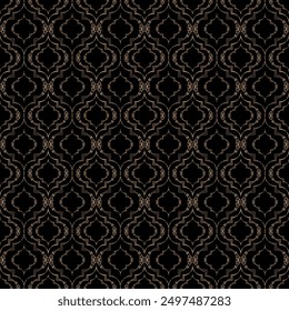 seamless damask wallpaper pattern beige on black background print for fabric surface design packaging wrapping paper  or any desired idea vector design