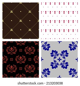 Seamless damask wallpaper, vector decoration ornament background