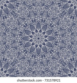 Seamless damask wallpaper. Seamless vintage pattern in Victorian style . Hand drawn ornament. Vector illustration