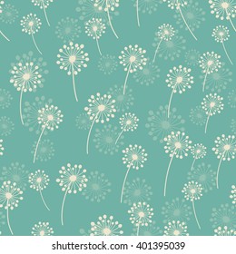 Seamless Dandelion Pattern Stock Vector (Royalty Free) 401395039 ...