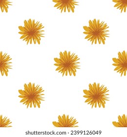 Seamless dandelion pattern isolated. Stock vector illustration