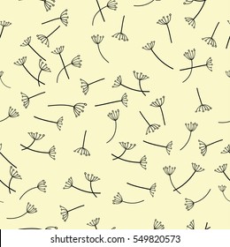 Seamless dandelion pattern vector 