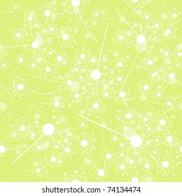 Seamless dandelion pattern, vector illustration
