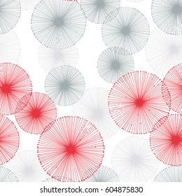 Seamless dandelion pattern with white background. Vector repeating texture.