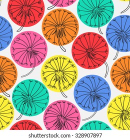 Seamless with dandelions. Vector