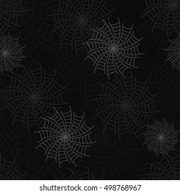 Seamless dark background with cobweb. Halloween universal texture - stock vector