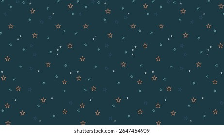Seamless dark background with colorful outlined stars pattern. Cute hand-drawn doodle style for kids fabric, wrapping paper, digital scrapbooking, nursery decor, or night sky themed projects.