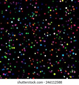 Seamless dark background with many tiny round confetti pieces