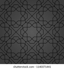 Seamless dark background for your designs. Modern vector ornament. Geometric abstract pattern