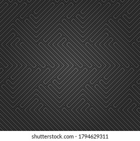 Seamless dark background for your designs. Modern vector black ornament. Geometric abstract pattern