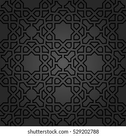 Seamless dark background for your designs. Modern vector ornament. Geometric abstract pattern.