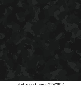 Seamless dark black subtle camouflage military pattern vector