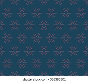 Seamless dark blue and burgundy hexagonal outline triangle stars geometric pattern vector