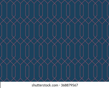 Seamless dark blue and burgundy vintage rhombic outline geometric pattern vector