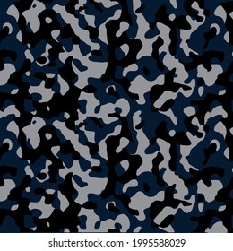 Nahtloses dunkles blaues Camouflage-Muster