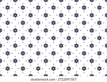 Padrão floral azul escuro sem costura no fundo branco, design para pano, tapete, batik, papel de parede, embrulhar etc.