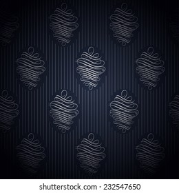 Seamless dark blue wallpaper in style retro.