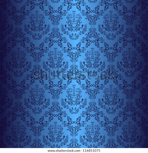 レトロなスタイルのシームレスな濃い青の壁紙 のベクター画像素材