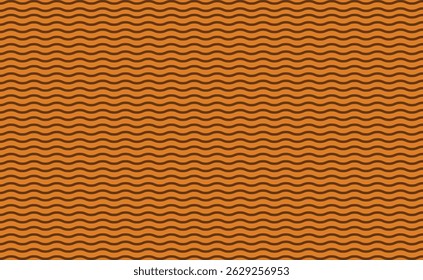 Seamless dark brown wavy lines on orange background vector art
