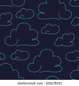 Seamless dark cloudy pattern. Vector illustration