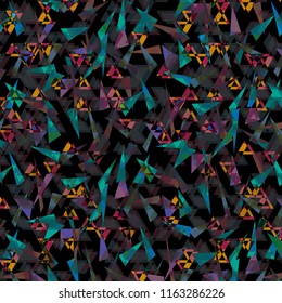Seamless Dark Colored Triangle Abstract Vector Pattern