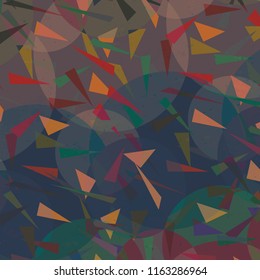 Seamless Dark Colored Triangle Abstract Vector Pattern