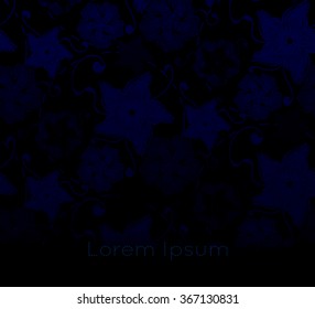 Seamless dark floral background with abstract flowers and leafs. Free place for text.