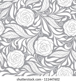 seamless dark floral  background with roses