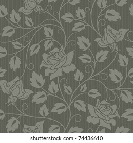 seamless dark floral  background with roses