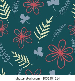Seamless dark floral pattern. Elegant vector illustration. For print