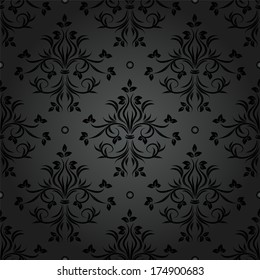 seamless dark floral wallpaper.damask pattern