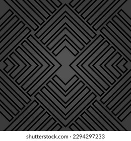 Patrón vectorial abstracto geométrico oscuro y sin fisuras con rombos. Ornamento geométrico moderno. Fondo moderno sin igual