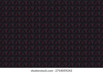 Seamless Dark Geometric Diamond Pattern with Red Glowing Outlines