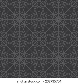 Seamless dark gray arabic stellar pattern vector
