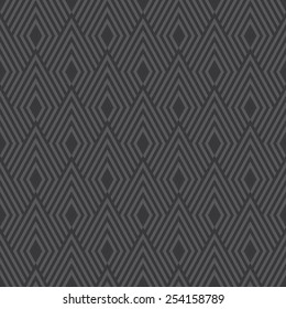 Seamless dark gray art deco op art diamond pattern vector