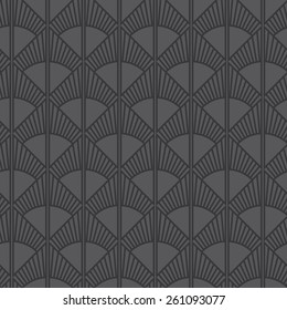 Seamless dark gray art deco sun rays pattern vector