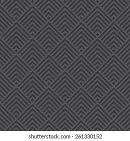 Seamless dark gray art deco square chevrons pattern vector