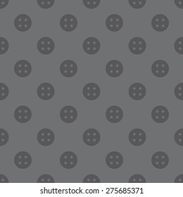 Seamless dark gray buttons polka dots pattern vector