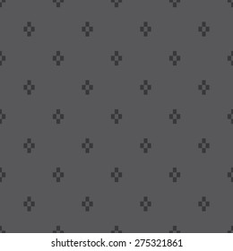 Seamless dark gray classic textile pixel rhombus pattern vector