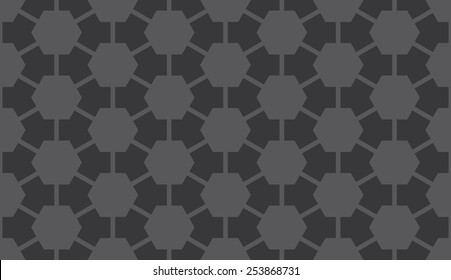 Seamless dark gray connected hexagons honeycomb pattern vector