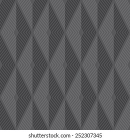 Seamless dark gray diamond optical pattern vector