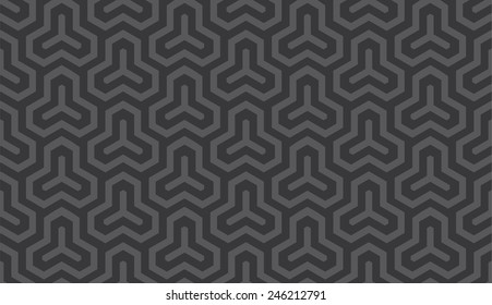 Seamless dark gray isometric hexagonal symmetry medieval pattern vector