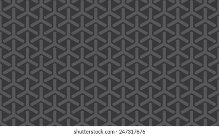 Seamless dark gray isometric overlapping tridents pattern vector